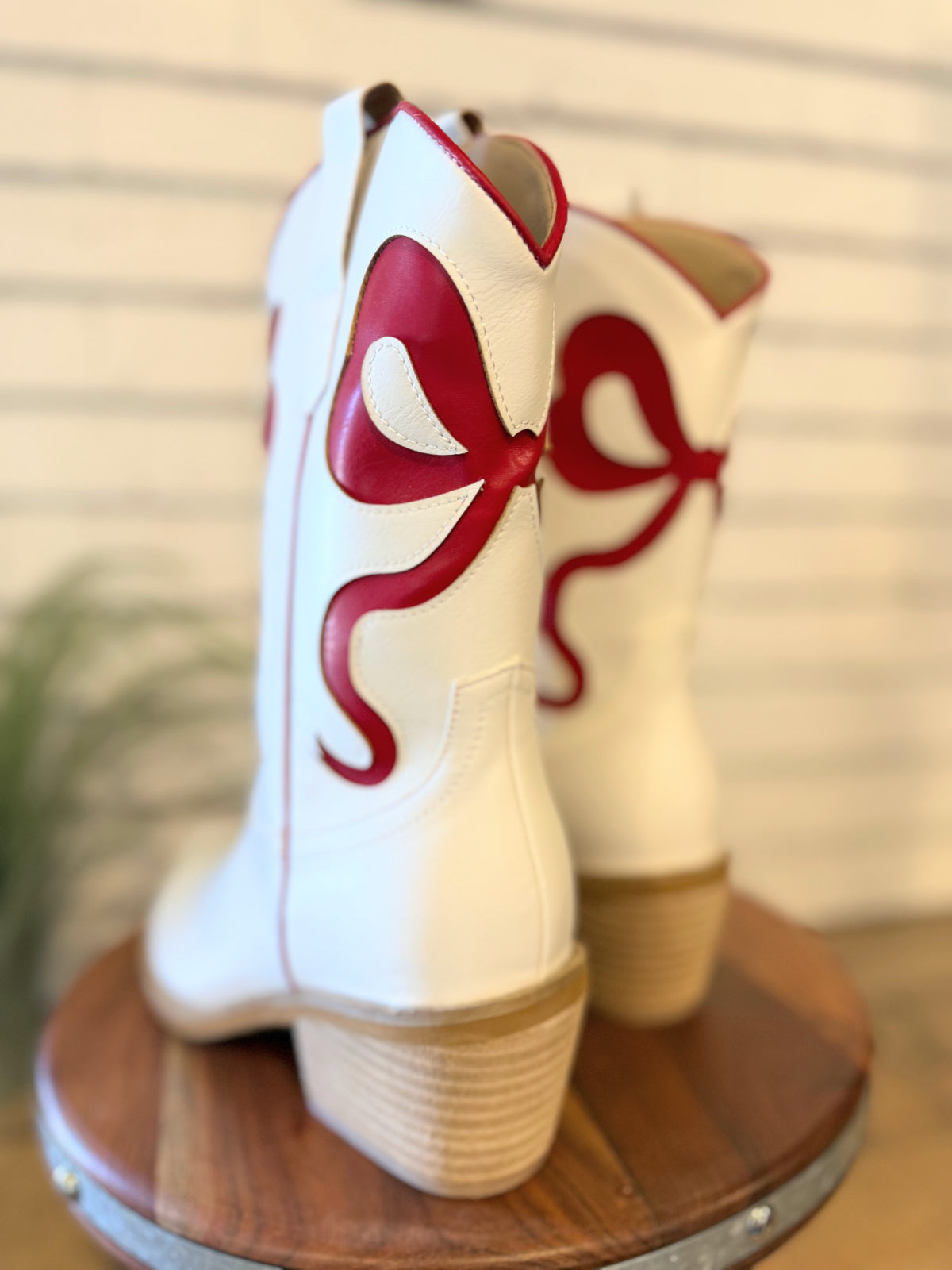 Ribbon Coquette Booties | White/Red