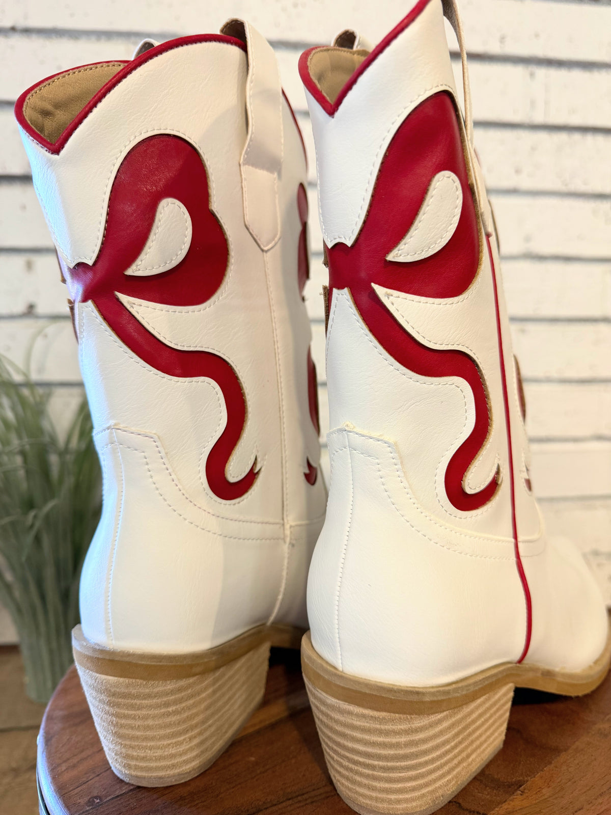 Ribbon Coquette Booties | White/Red