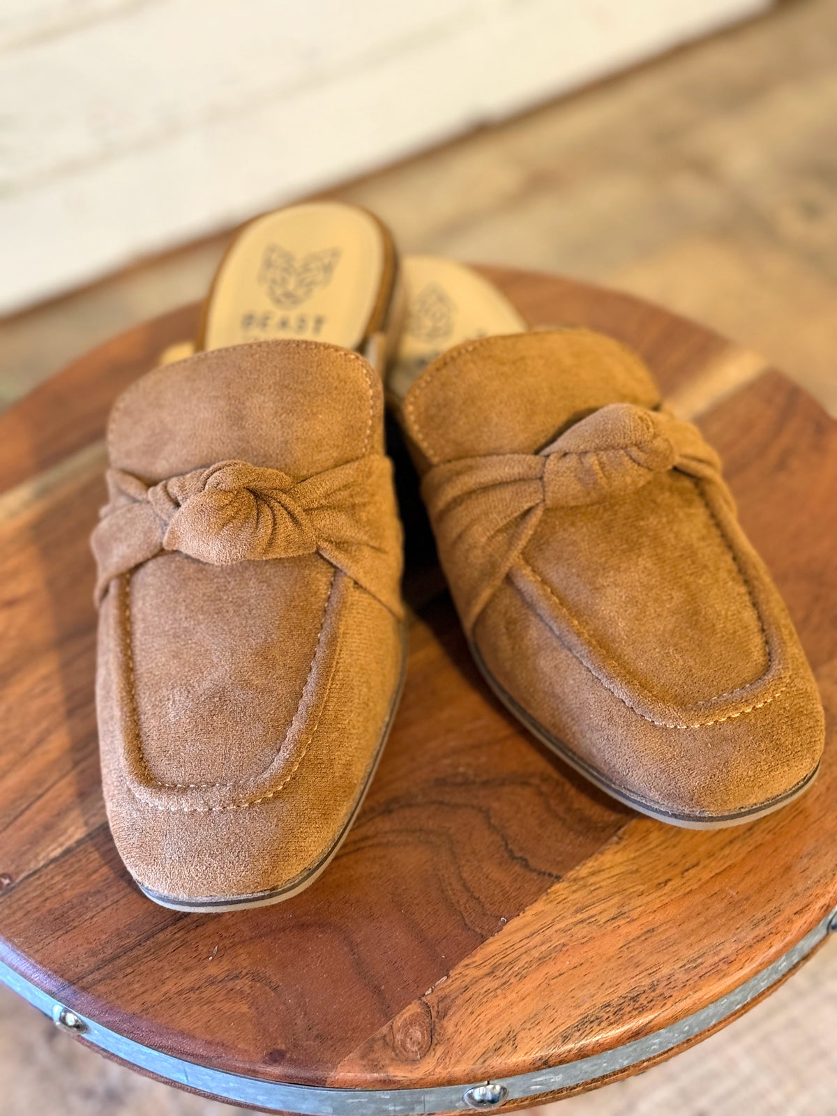 The Sheena Mule Loafers | Camel Suede