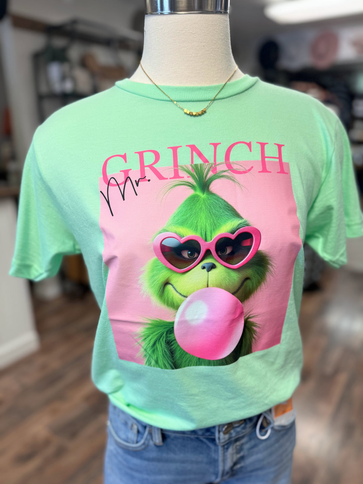**Youth sizes available! Mr. Grinch Bubblegum Tee | Mint Green