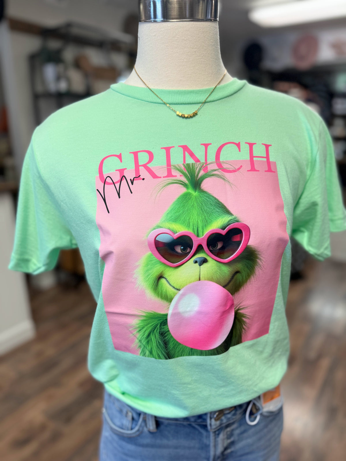 **Youth sizes available! Mr. Grinch Bubblegum Tee | Mint Green