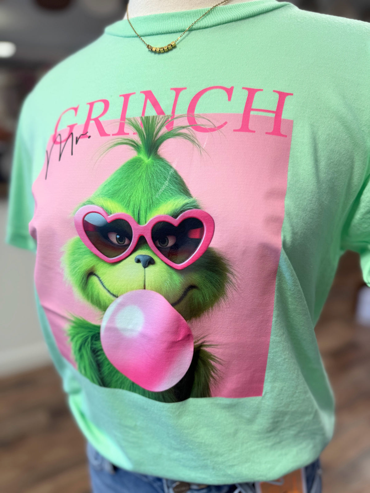 **Youth sizes available! Mr. Grinch Bubblegum Tee | Mint Green