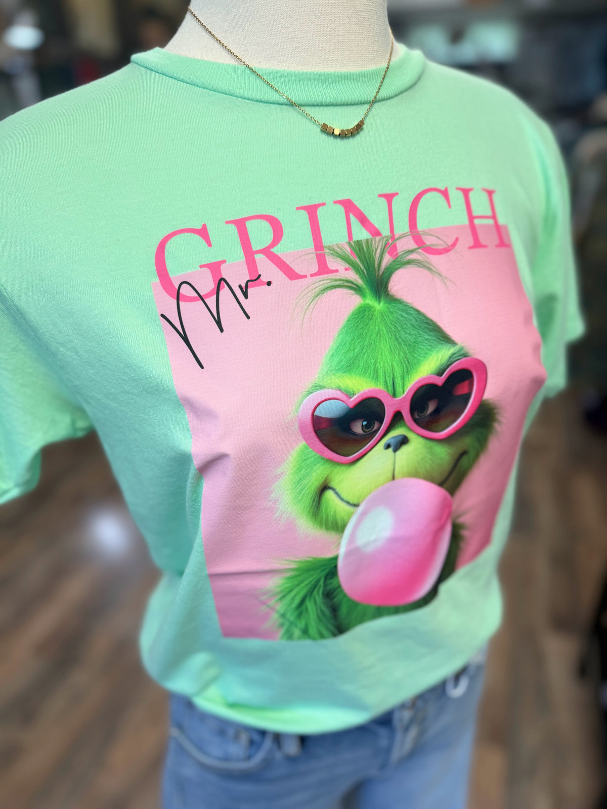 **Youth sizes available! Mr. Grinch Bubblegum Tee | Mint Green
