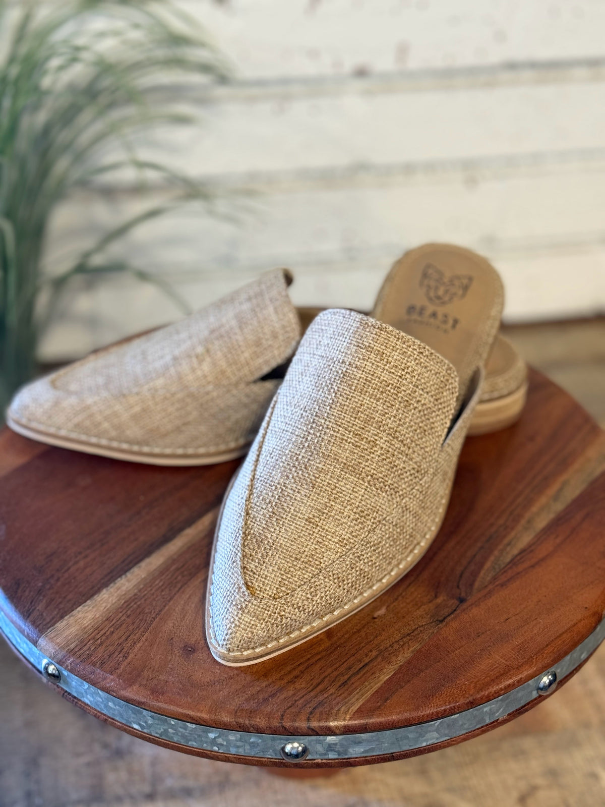 The Grim Textured Mule Loafers | Natural