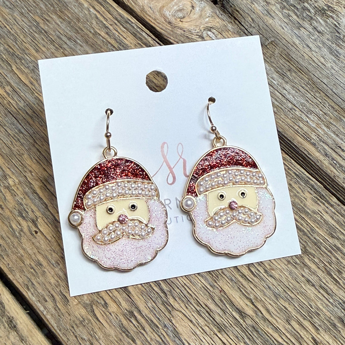 Santa Pearl Earrings | Red
