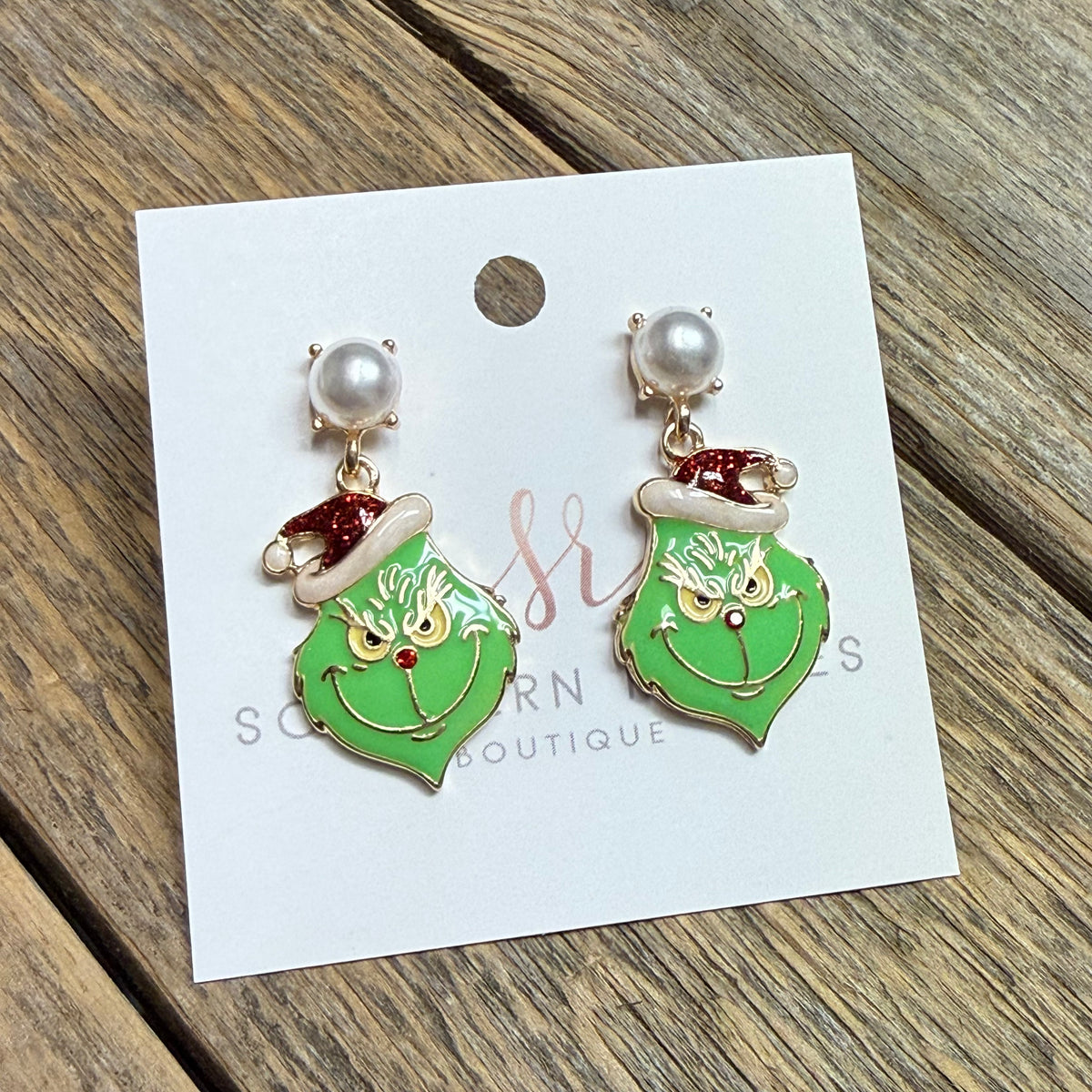 Grinch Face Earrings | Green