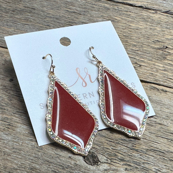 Crystal Sophee Drop Earrings | Red