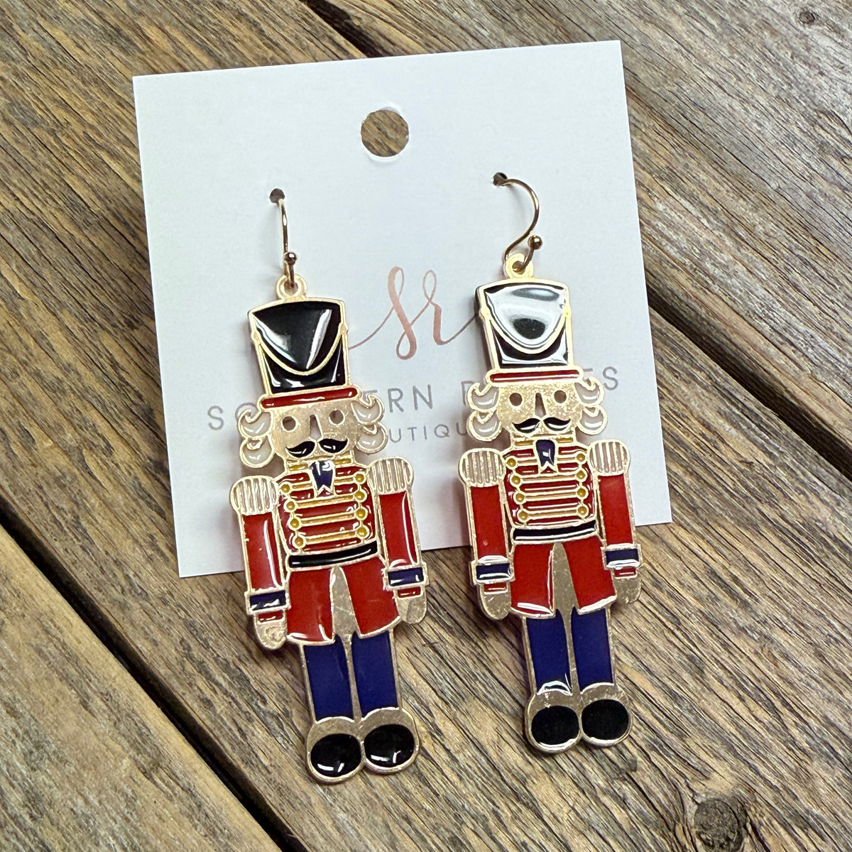 Nutcracker Classic Metal Earrings | Red
