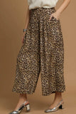 Leopard Wide Leg Pants | Latte