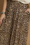 Leopard Wide Leg Pants | Latte