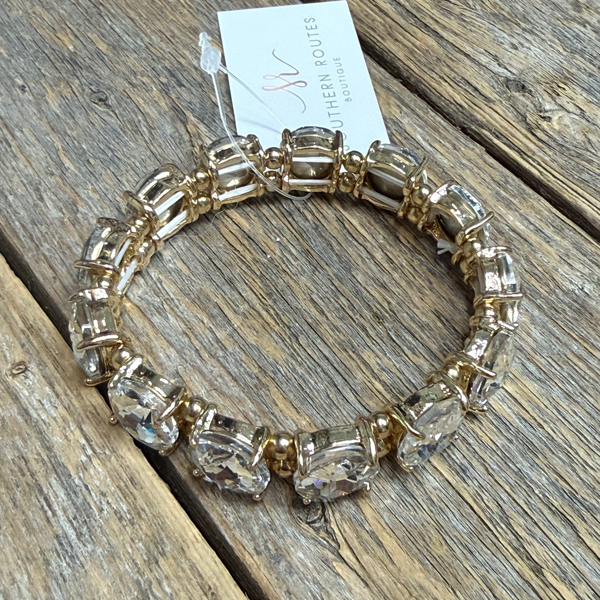 Crystal Jewel Stretch Bracelet | Clear