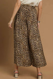Leopard Wide Leg Pants | Latte