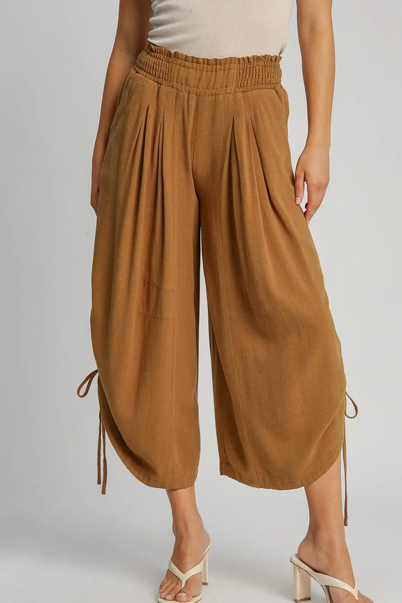 Linen Adjustable Pants | Desert