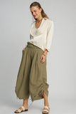 Linen Adjustable Pants | Grey Olive
