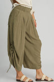 Linen Adjustable Pants | Grey Olive