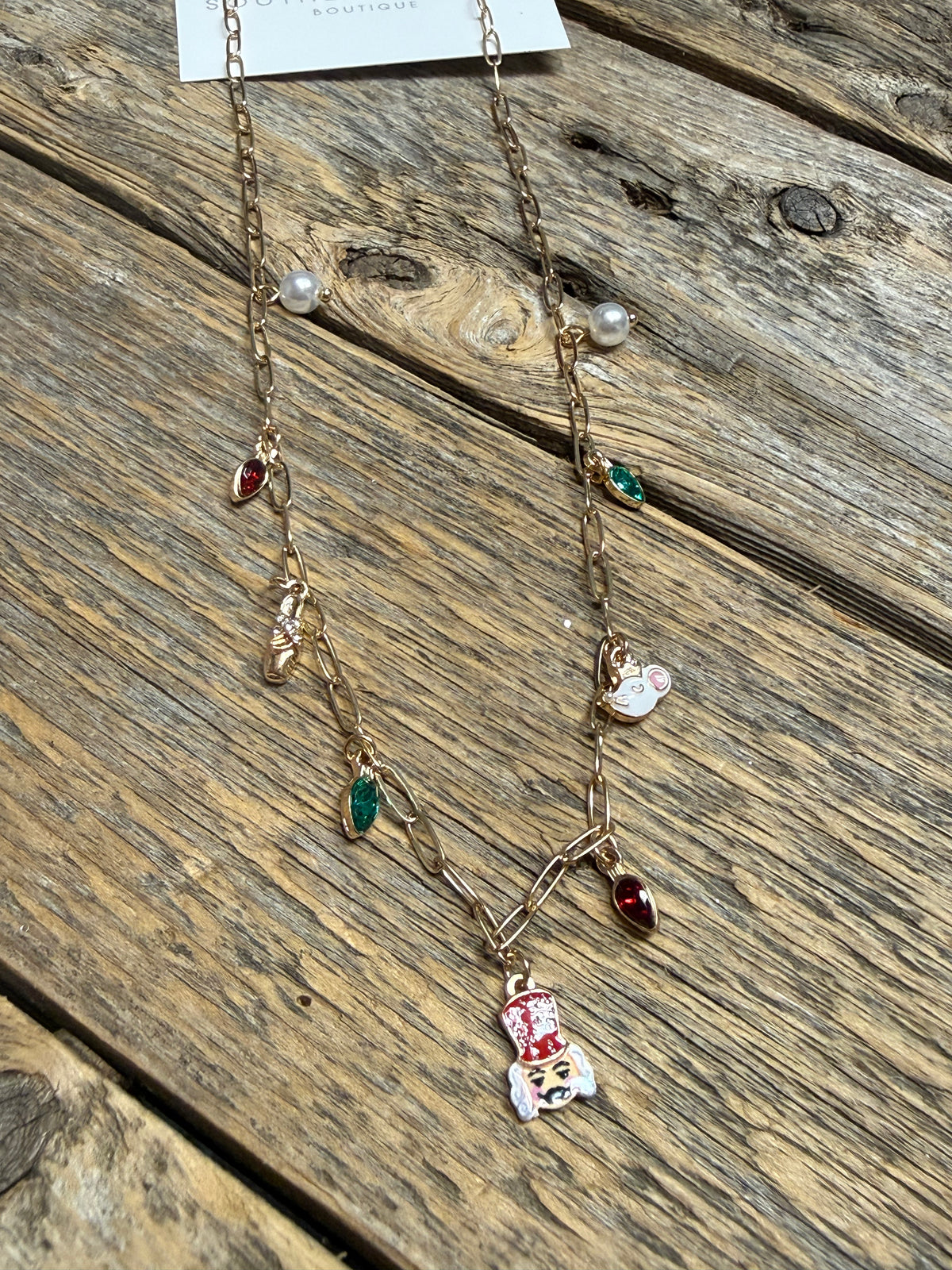 Christmas Nutcracker Charmed Chain Necklace | Gold
