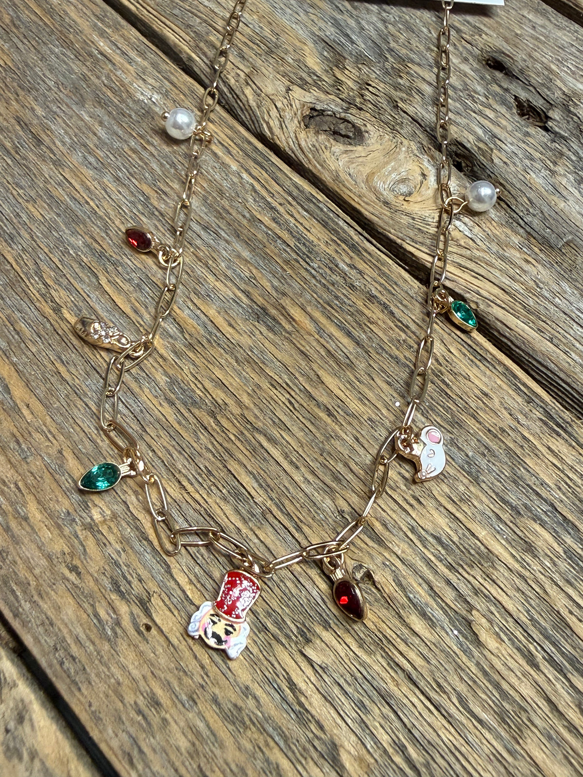 Christmas Nutcracker Charmed Chain Necklace | Gold