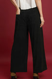 Wide Leg Corduroy Pants | Black