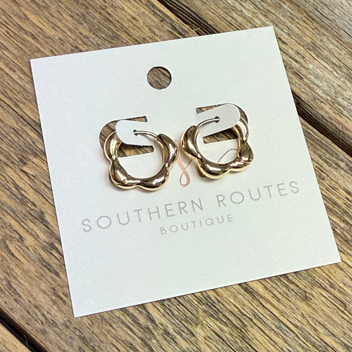 Circular Bubbled Huggie Earrings | Gold