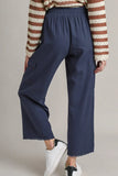 Linen Cargo Pants | Blue