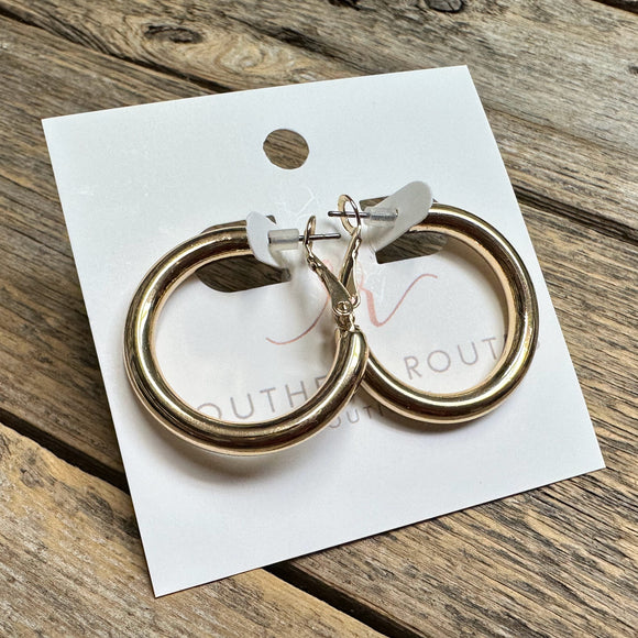 Tube Hoop Earrings | Gold