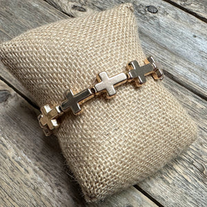 Cross Stretch Bracelet | Gold