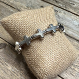 Cross Stretch Bracelet | Silver