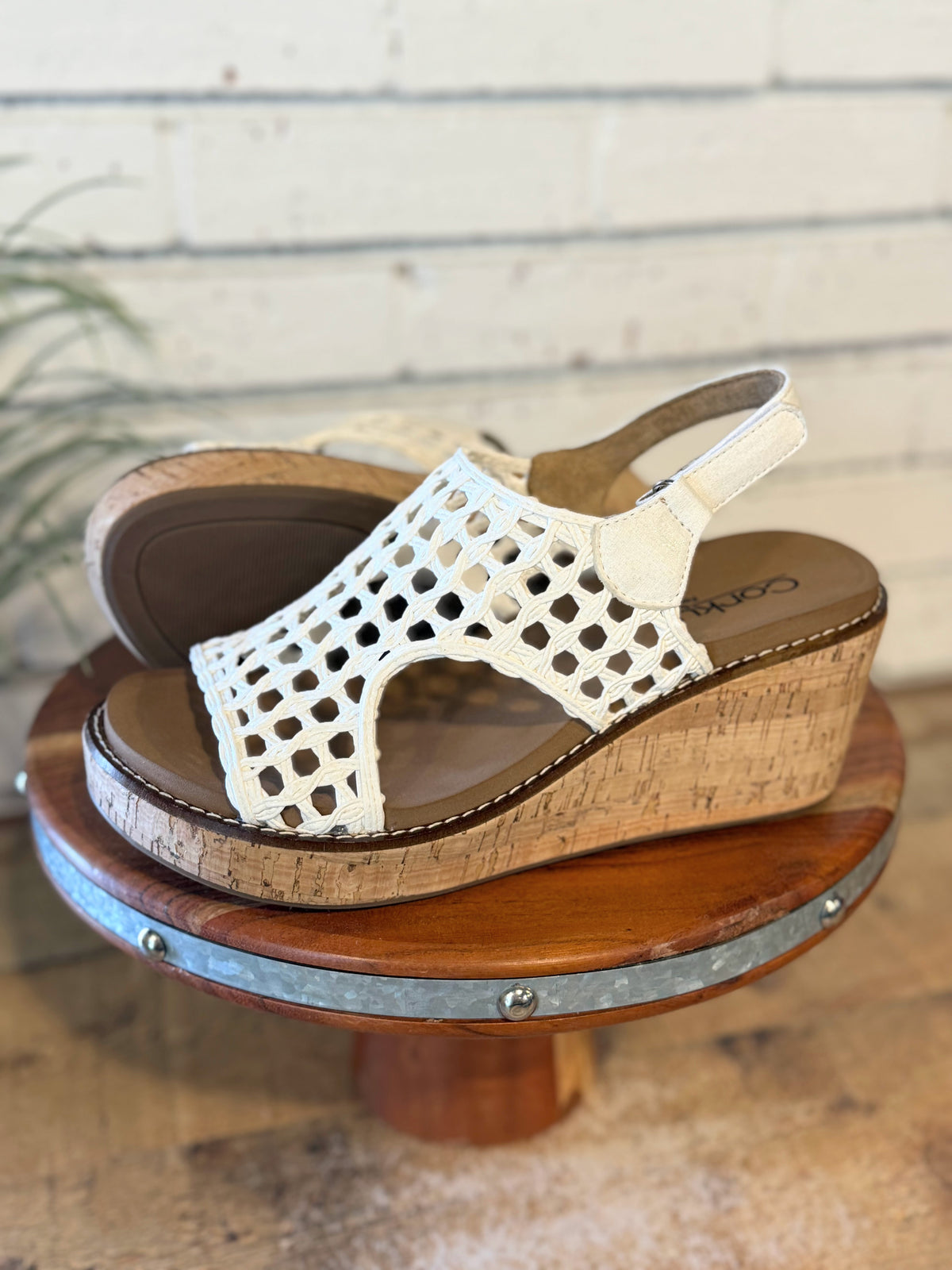 Corky's Carley Wedge Sandal | Ivory Woven