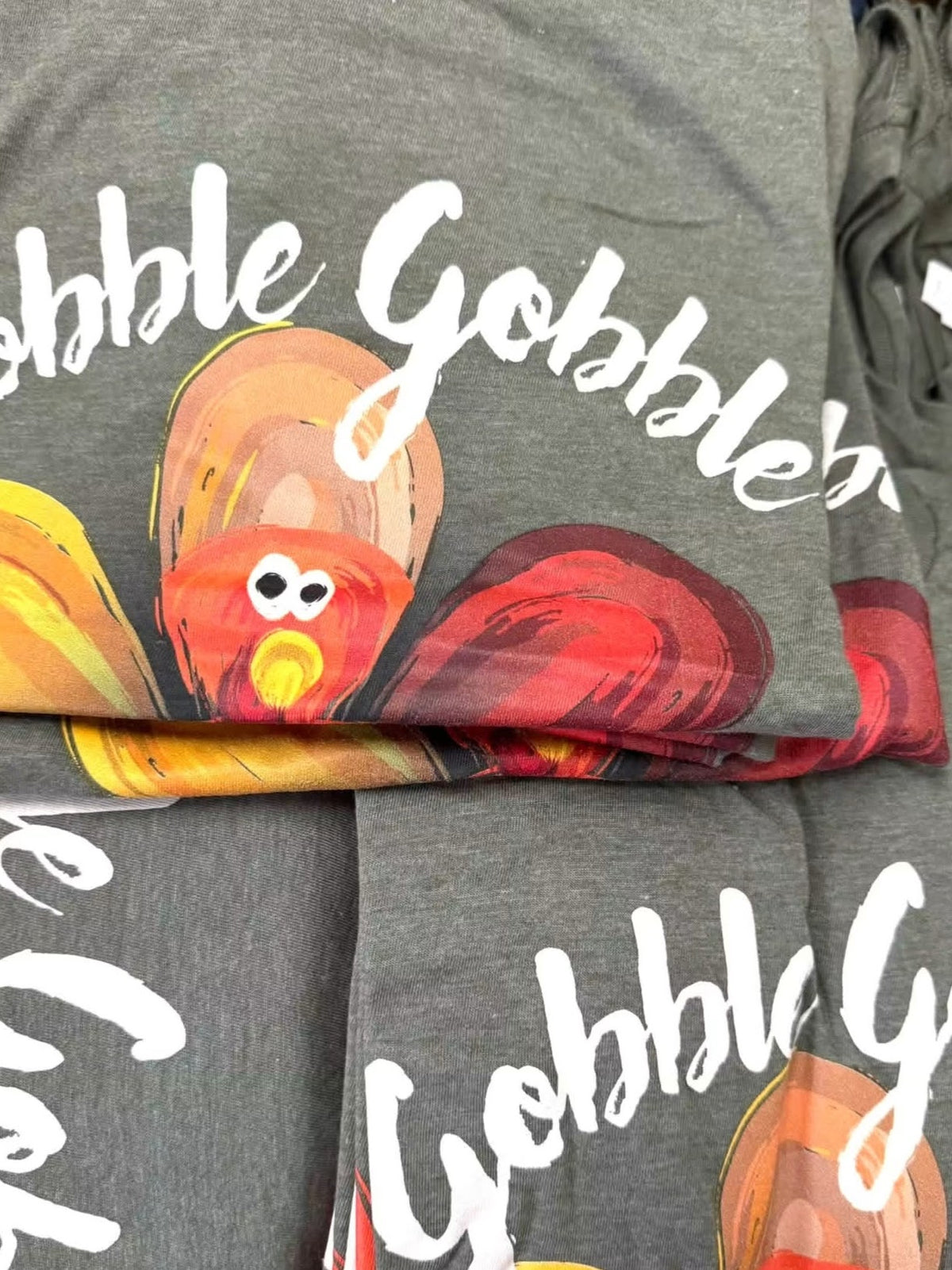 Gobble Gobble Turkey Tee | Heather Military Green