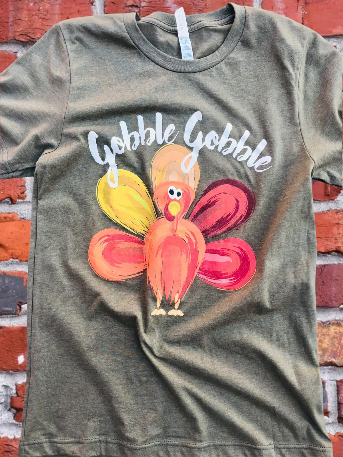 Gobble Gobble Turkey Tee | Heather Military Green
