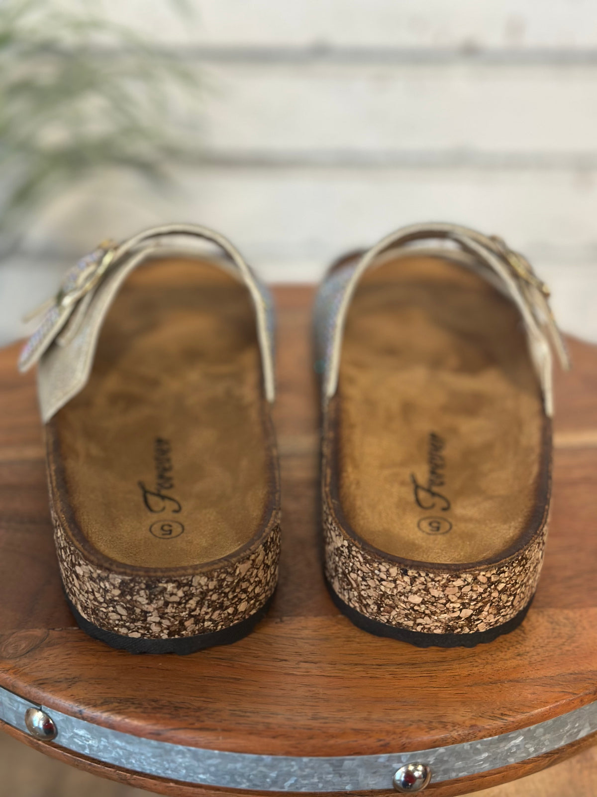 Jeweled Birken Sandal | Champagne