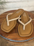 The Priscilla Sandal | Beige Linen
