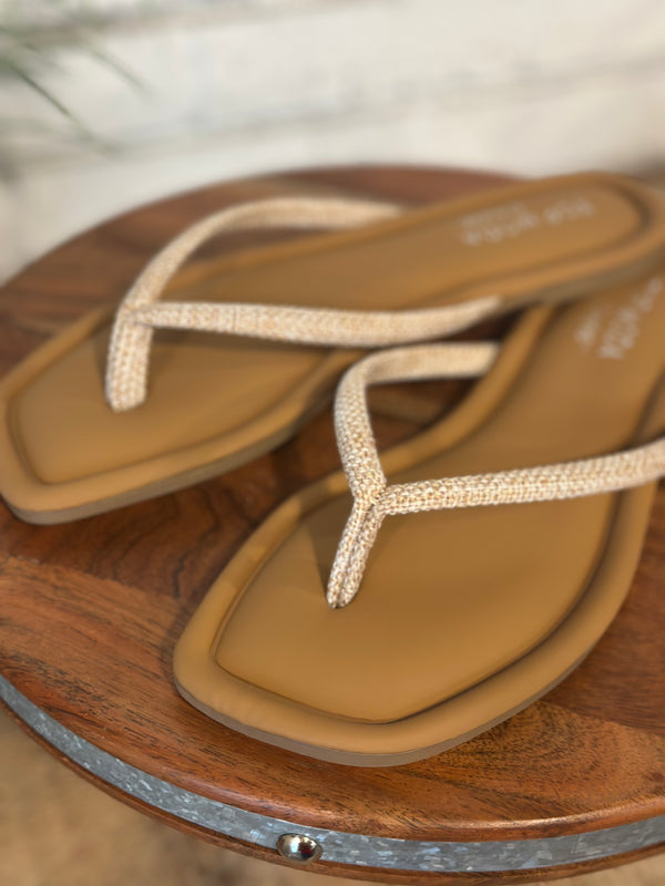 The Priscilla Sandal | Beige Linen