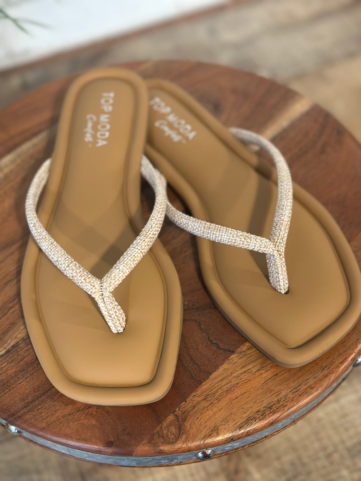The Priscilla Sandal | Beige Linen