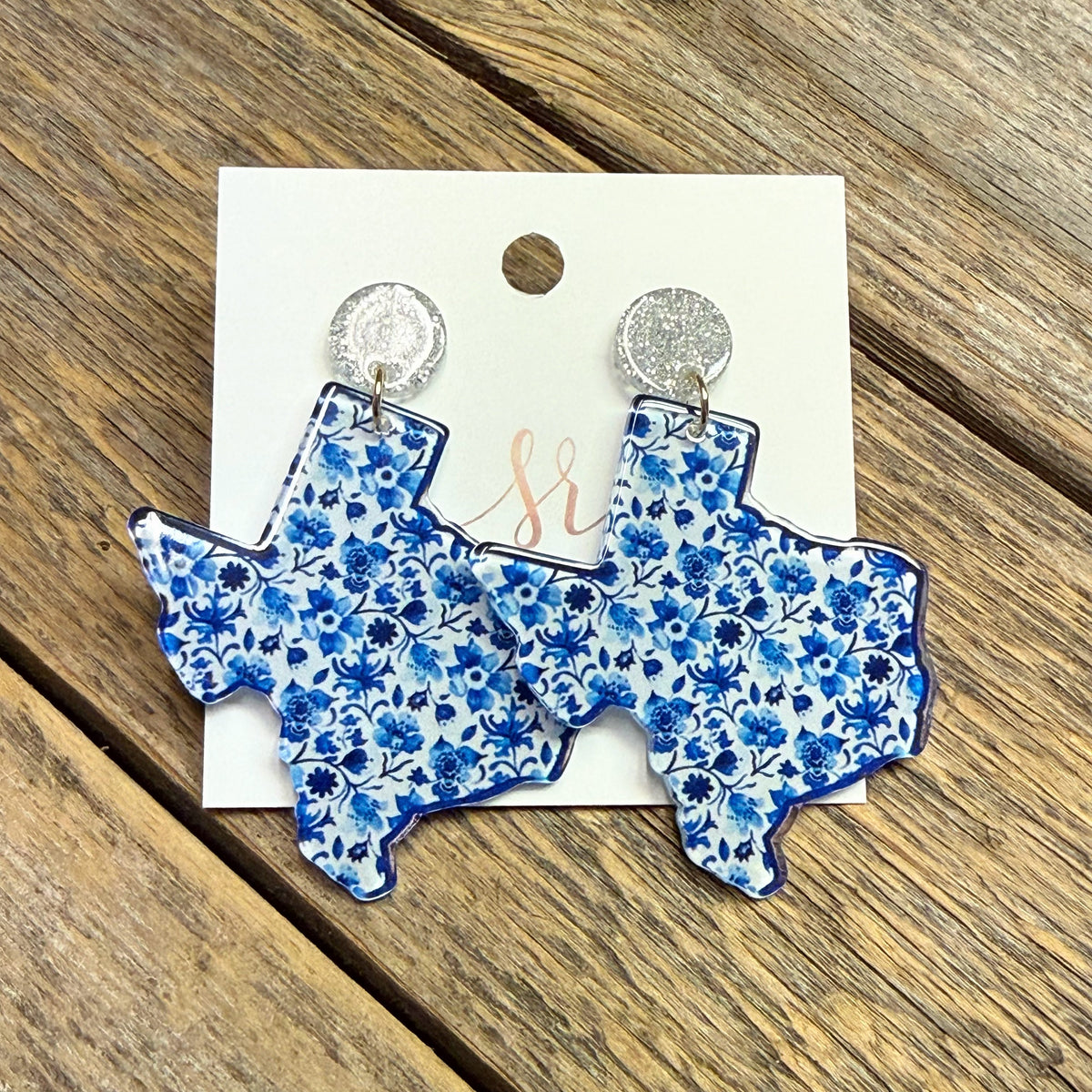Bluebonnet Texas Acrylic Earrings | Blue