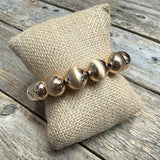 Chunky Ball Stretch Bracelet | Gold