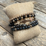 Cross Stretch Bracelet Set | Black