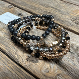 Cross Stretch Bracelet Set | Black