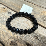 Crystal Beaded Single Bracelet | Black