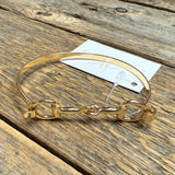 Horse Bit Bangle Bracelet | Gold