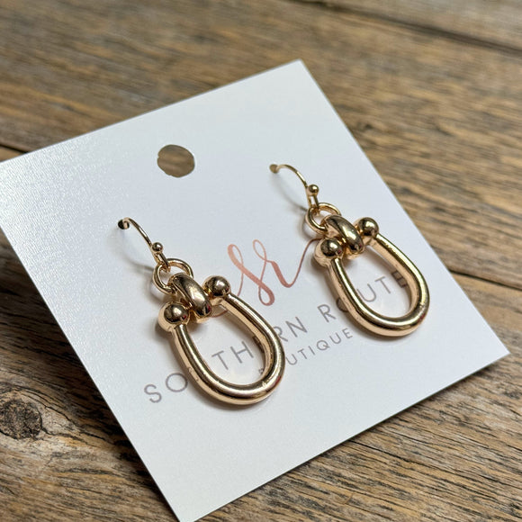 Half Horse Bit Dangle Earrings | Gold
