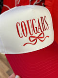 Cougars Bow Mascot Cap | Khaki/Red
