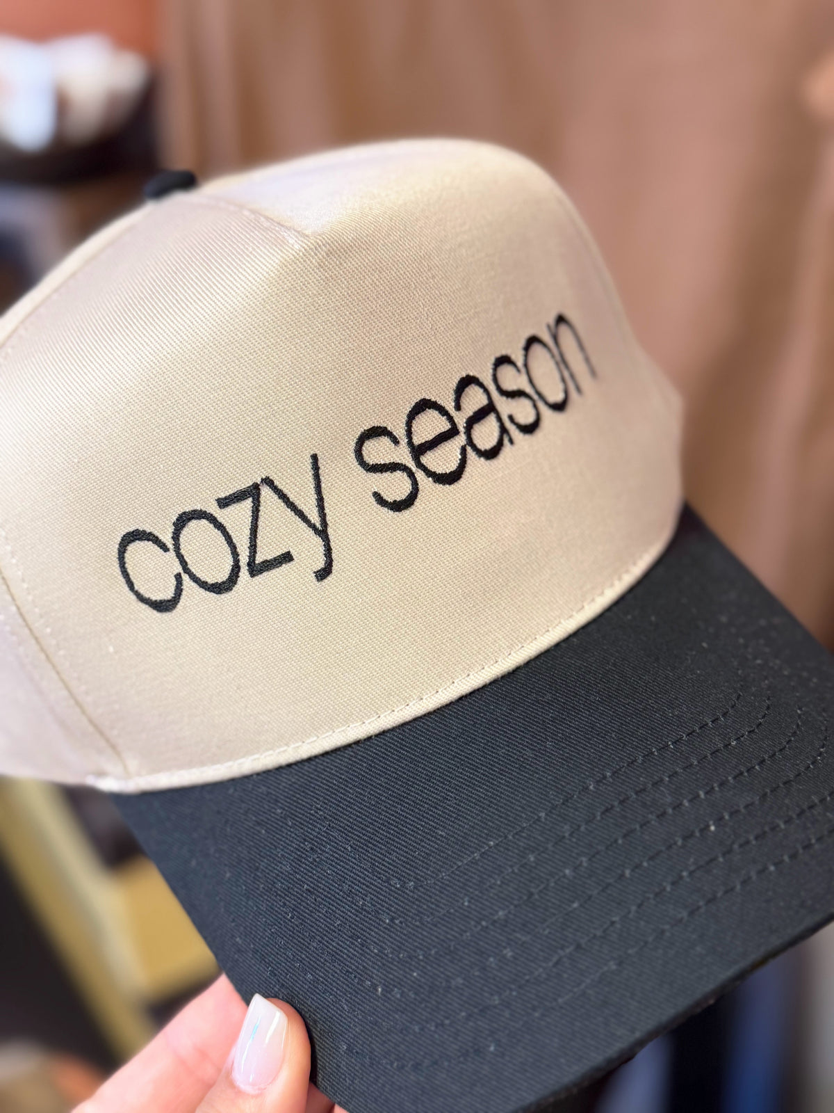 Cozy Season Cap | Khaki/Black