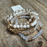 Cross Stretch Bracelet Set | White