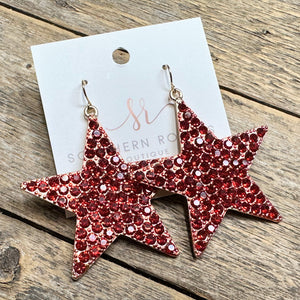 Crystal Spirit Star Earrings | Red