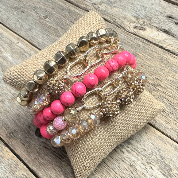 Chica Hot Pink | Beaded Bracelet Set