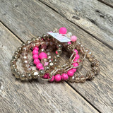Chica Hot Pink | Beaded Bracelet Set