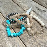 Elevated Turquoise+Gold | Beaded Bracelet Set