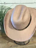 Vegan Suede Western Cowboy Hat | Blush