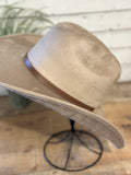 Vegan Suede Western Cowboy Hat | Taupe